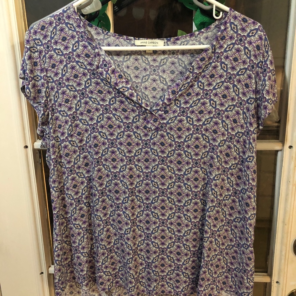 Short sleeve patterned blouse
